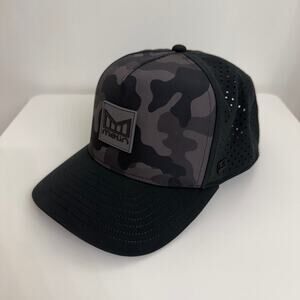 Melin Odyssey Hydro Hat Cap Snap Back Trucker Performance Black Camo Men's CL
